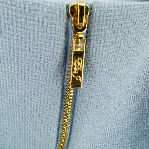 Eliza J Baby Blue Fringe Bodice Sleeveless Career Party Sheath Dress 10P - Picture 9 of 11